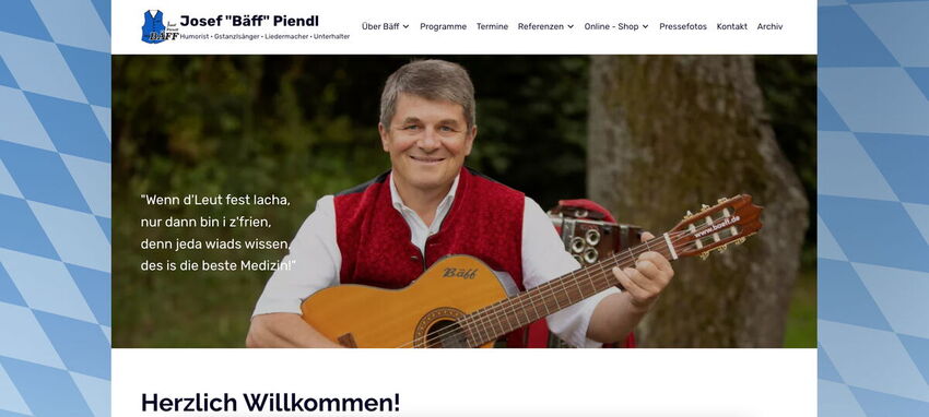 Startseite Website Josef Bäff Piendl 2024