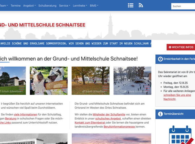 Startseite Website Grund- und Mittelschule Schnaitsee 2025