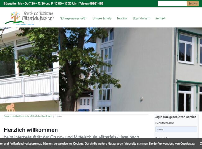 Startseite Website Grund- und Mittelschule Mitterfels-Haselbach 2019