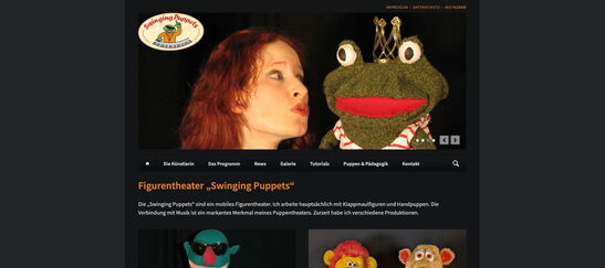 Startseite Website Figurentheater „Swinging Puppets“ 2025