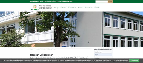 Startseite Website Grund- und Mittelschule Mitterfels-Haselbach 2019