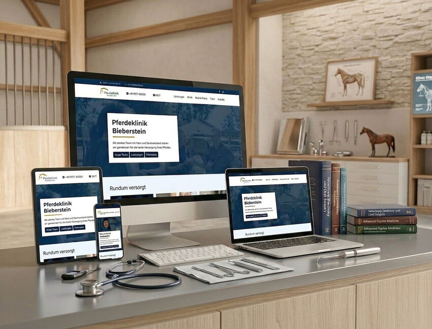 Webseite auf verschiedenen Endgeräten dargestellt