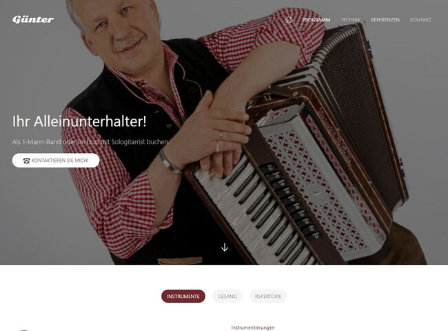 Startseite Website Alleinunterhalter 2019