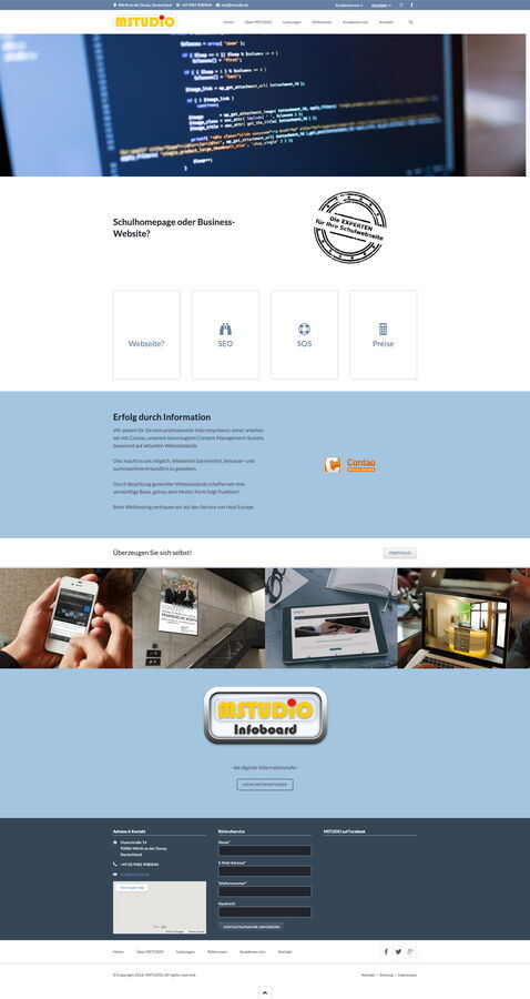 Startseite Website MSTUDiO Webagentur 2016