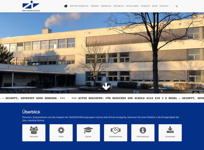 Startseite Website Otto-Lilienthal-Realschule Köln 2021