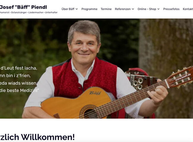 Startseite Website Josef Bäff Piendl 2024