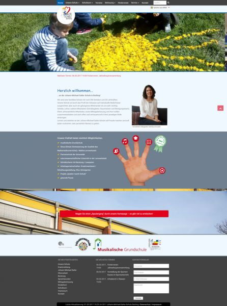 Startseite Website Johann-Michael-Sailer Grundschule 2016