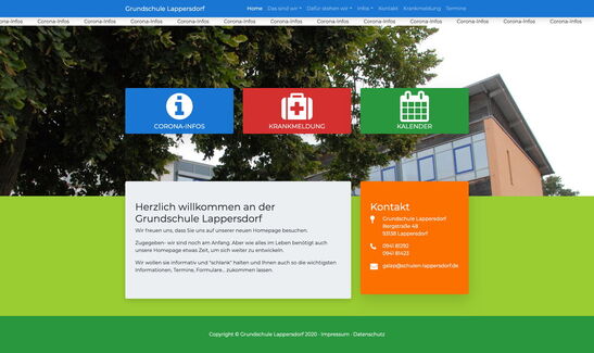 Startseite Website Grundschule Lappersdorf 2020