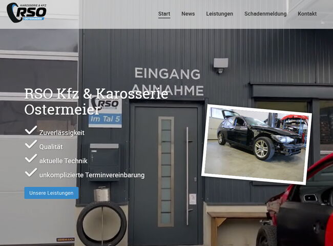 Startseite Website RSO Karosserie & Kfz Ostermeier OHG 2023