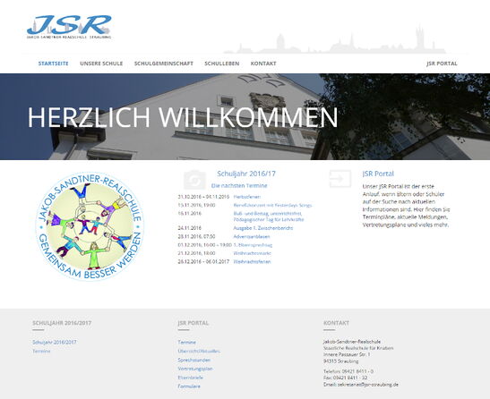 Startseite Website Jakob-Sandtner-Realschule 2016