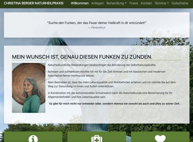 Startseite Website Christina Berger Naturheilpraxis 2023