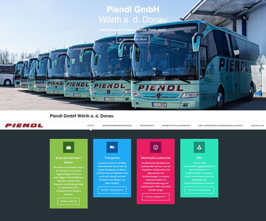 Startseite Website Piendl GmbH Wörth an der Donau 2020