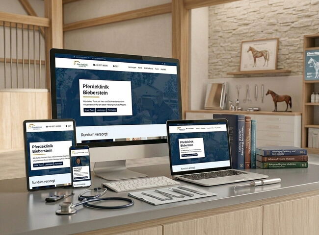 Webseite auf verschiedenen Endgeräten dargestellt