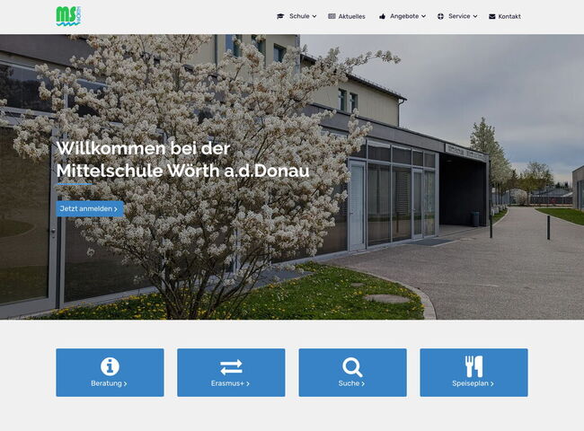 Startseite Website Mittelschule Wörth an der Donau 2025