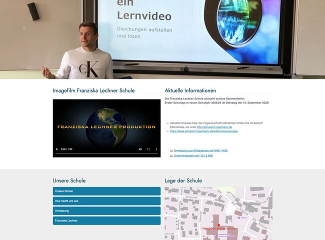 Startseite Website Franziska Lechner Schule 2025