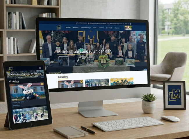 Webseite auf verschiedenen Endgeräten dargestellt