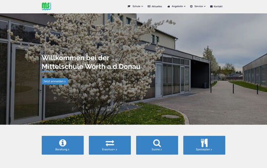Startseite Website Mittelschule Wörth an der Donau 2025
