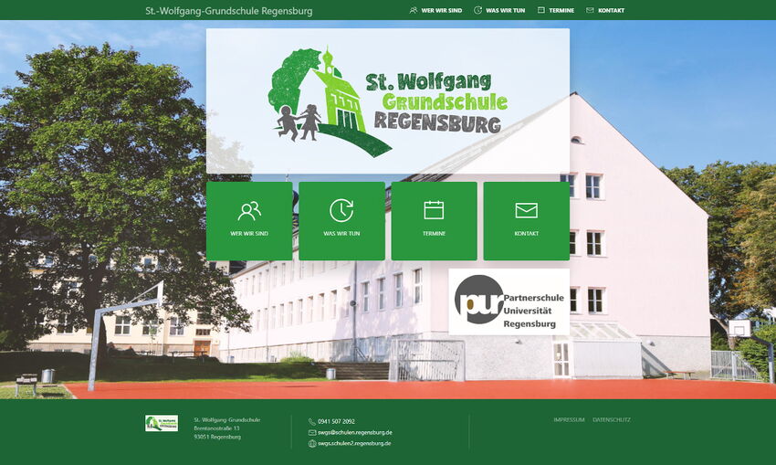 Startseite Website St. Wolfgang Grundschule Regensburg 2019
