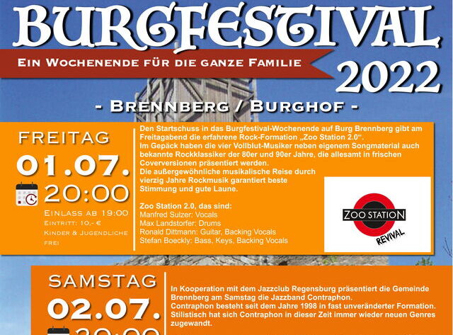 Plakat Burgfestival Brennberg 2022