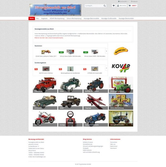 Startseite Onlineshop Nostalgiemodelle aus Blech 2017