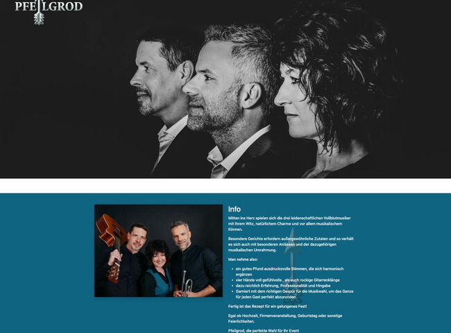 Startseite Website Pfeilgrod 2023