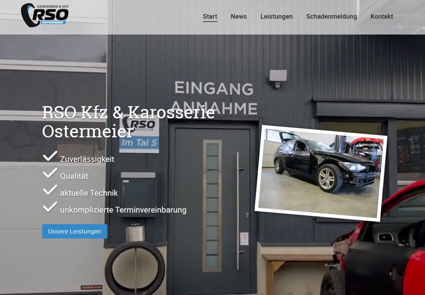 Startseite Website RSO Karosserie & Kfz Ostermeier OHG 2023