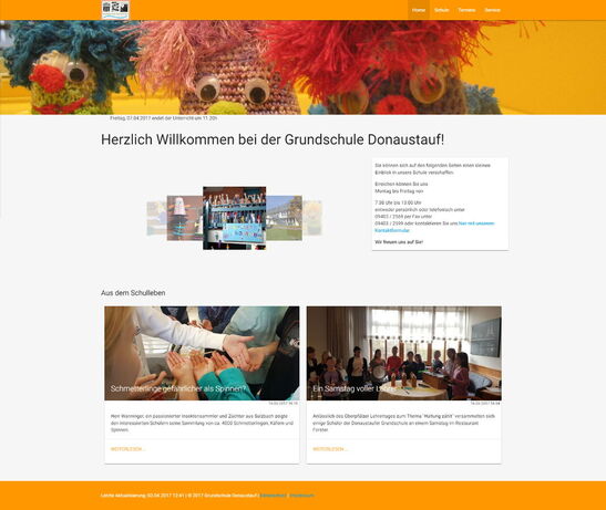 Startseite Website Grundschule Donaustauf 2017