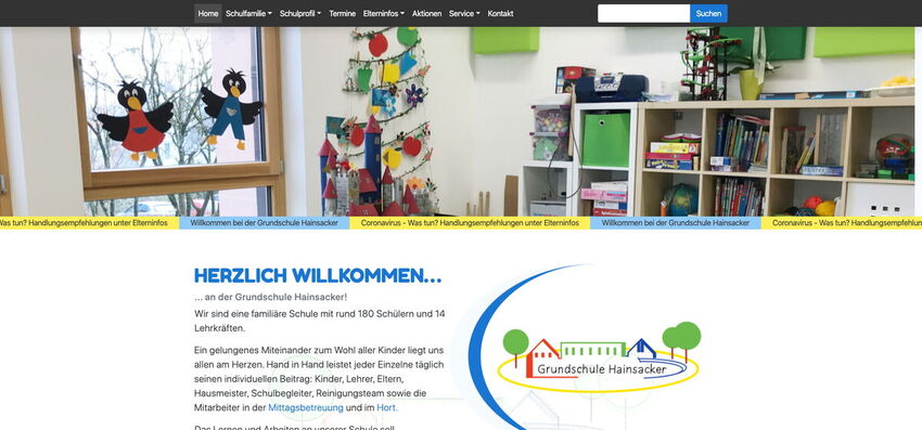 Startseite Website Grundschule Hainsacker 2019