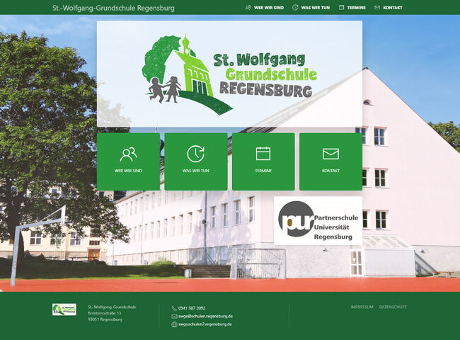 Startseite Website St. Wolfgang Grundschule Regensburg 2019