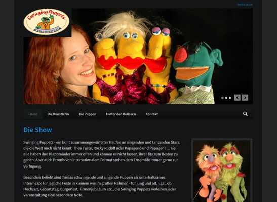 Startseite Website Figurentheater „Swinging Puppets“ 2015