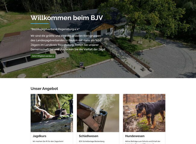 Startseite Website Bezirksjagdverband Regensburg e.V. 2025
