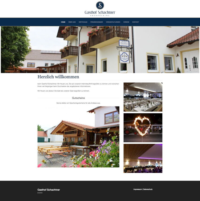 Startseite Website Gasthof Schachtner 2019