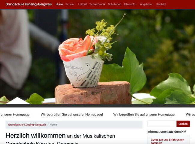 Startseite Website Grundschule Künzing Gergweis 2017