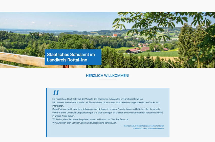 Startseite Website Staatliches Schulamt im Landkreis Rottal-Inn 2020