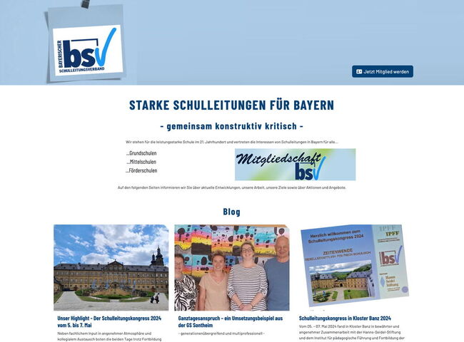 Startseite Website Bayerischer Schulleitungsverband 2025