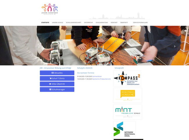 Startseite Website Jakob-Sandtner-Realschule 2025