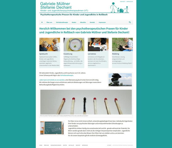 Startseite Website Psychotherapeutischen Praxen in Roßbach 2016