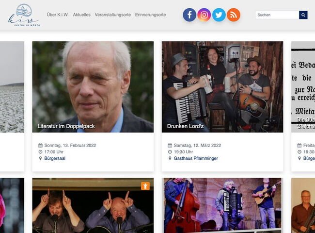 Startseite Website K.i.W. (Kultur in Wörth) 2021