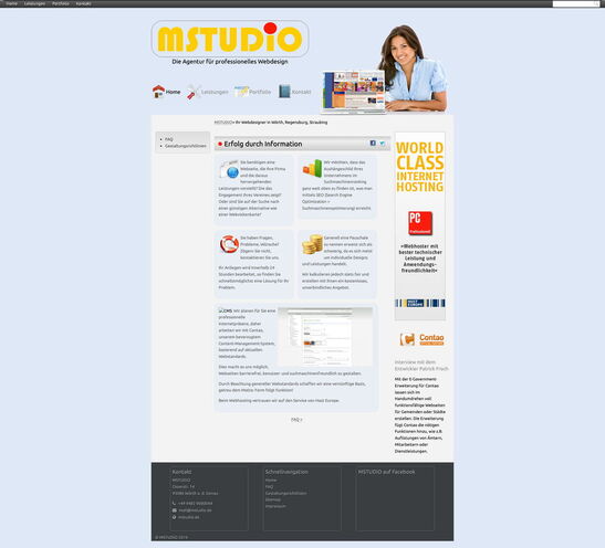 Startseite Website MSTUDiO Webagentur 2014