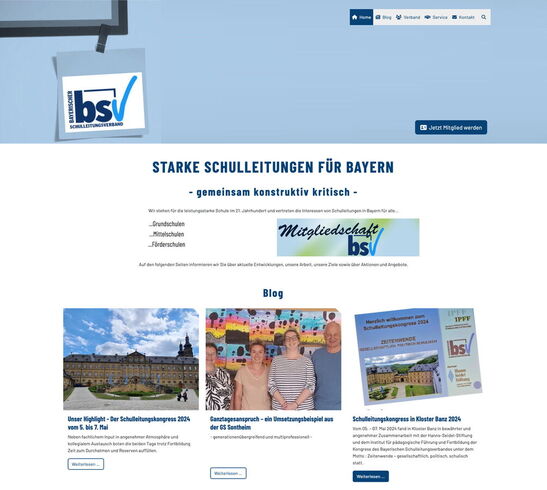 Startseite Website Bayerischer Schulleitungsverband 2025