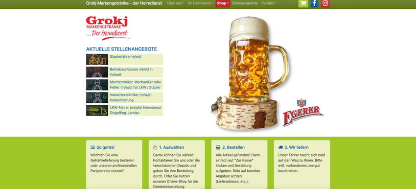 Startseite Website Fa. GROKJ der Heimdienst GmbH 2021