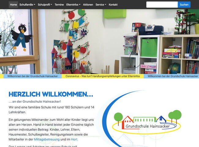 Startseite Website Grundschule Hainsacker 2019