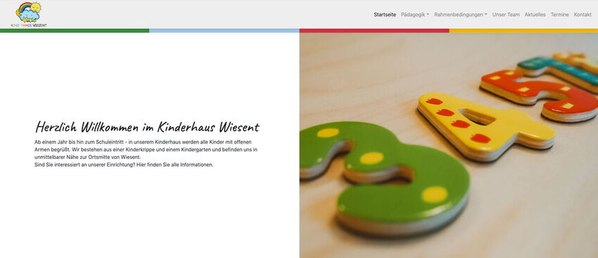 Startseite Website Kinderhaus Wiesent 2020