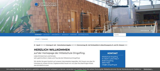 Startseite Website Mittelschule Dingolfing 2019