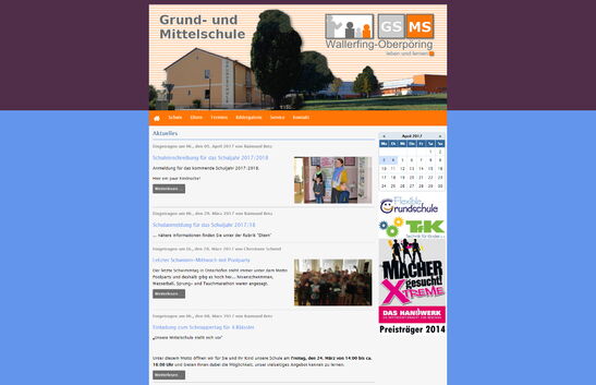 Startseite Website Grund- und Mittelschule Wallerfing 2017