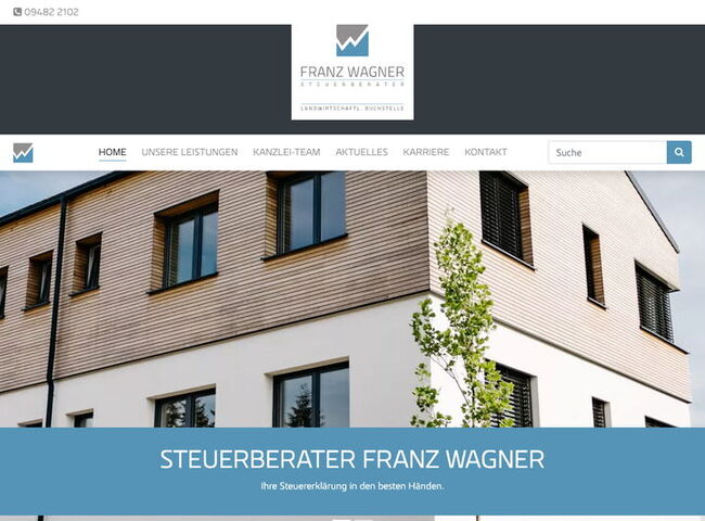 Startseite Website Franz Wagner Steuerberatungsgesellschaft mbH 2025