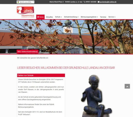 Startseite Website Grundschule Landau an der Isar 2016