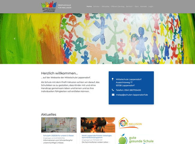 Startseite Website Mittelschule Lappersdorf 2025