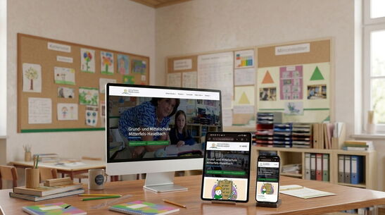 Webseite auf verschiedenen Endgeräten dargestellt