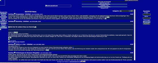 Startseite Website SAXNDI 2002